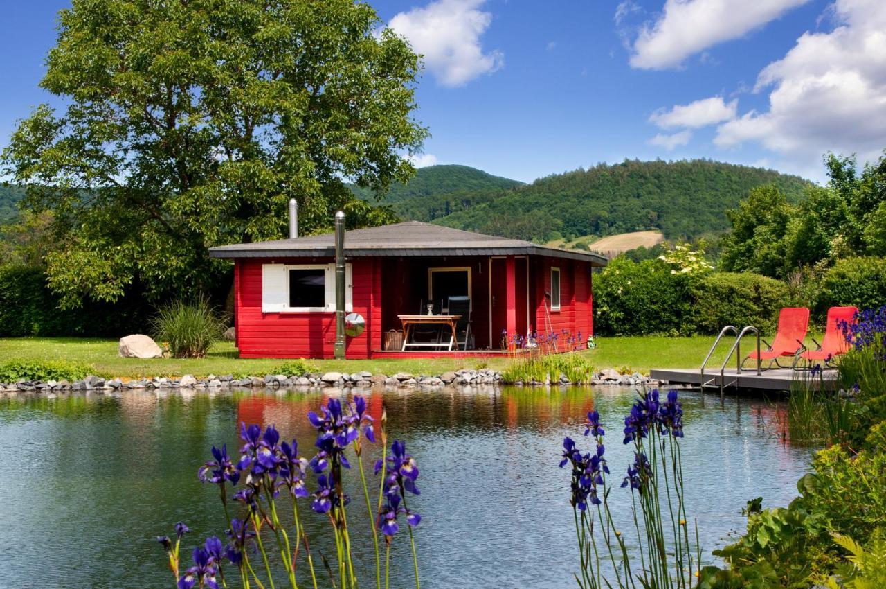 Romantic Wooden Lodge,Sauna,Schwimmteich,Alleinstehend,Absolut Ruhig 헤지슈올덴도르프 외부 사진