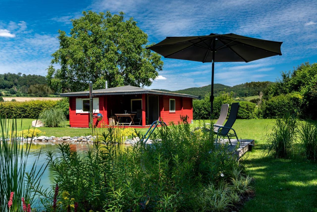 Romantic Wooden Lodge,Sauna,Schwimmteich,Alleinstehend,Absolut Ruhig 헤지슈올덴도르프 외부 사진