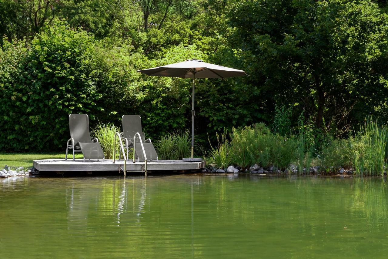 Romantic Wooden Lodge,Sauna,Schwimmteich,Alleinstehend,Absolut Ruhig 헤지슈올덴도르프 외부 사진